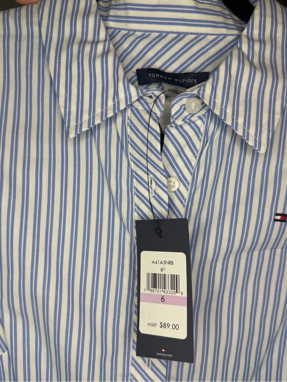 Tommy Hilfiger Sleeveless Striped Shirt Dress NWT Size 6 - Picture 4 of 4